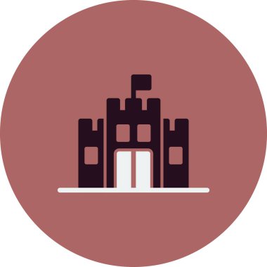 kale düz simgesi, vektör illüstrasyonu