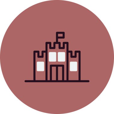 kale düz simgesi, vektör illüstrasyonu