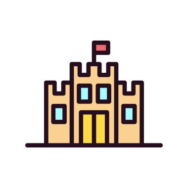 kale düz simgesi, vektör illüstrasyonu