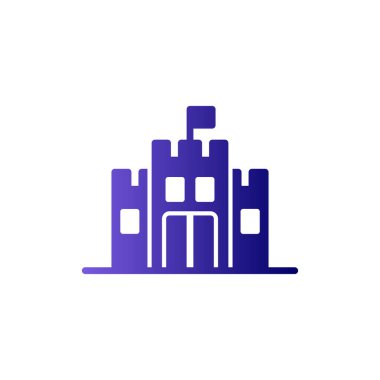 kale düz simgesi, vektör illüstrasyonu