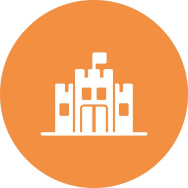 kale düz simgesi, vektör illüstrasyonu