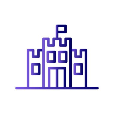 kale düz simgesi, vektör illüstrasyonu