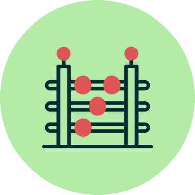 eğitim ve geliştirme çizgisi biçim ikonu tasarımı, abaküs simgesi