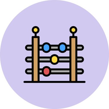 eğitim ve geliştirme çizgisi biçim ikonu tasarımı, abaküs simgesi