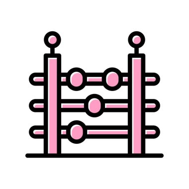 eğitim ve geliştirme çizgisi biçim ikonu tasarımı, abaküs simgesi