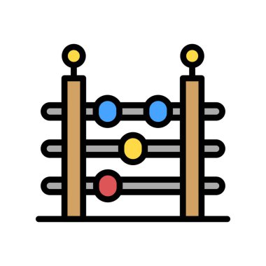 eğitim ve geliştirme çizgisi biçim ikonu tasarımı, abaküs simgesi