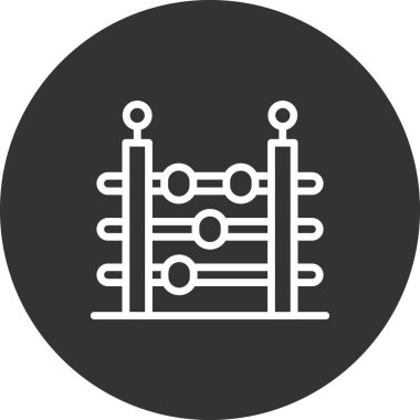 eğitim ve geliştirme çizgisi biçim ikonu tasarımı, abaküs simgesi