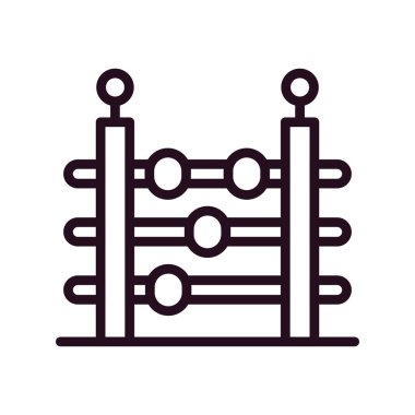 eğitim ve geliştirme çizgisi biçim ikonu tasarımı, abaküs simgesi