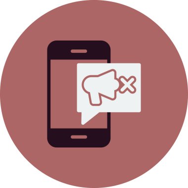 Cep telefonu engelleme simgesi, vektör illüstrasyonu