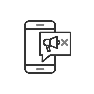 Cep telefonu engelleme simgesi, vektör illüstrasyonu