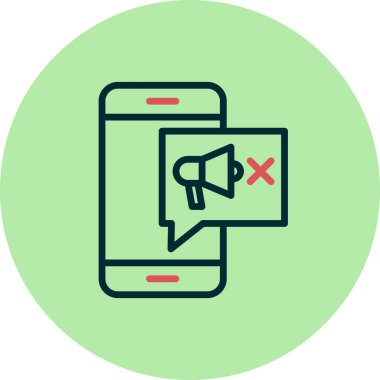 Cep telefonu engelleme simgesi, vektör illüstrasyonu