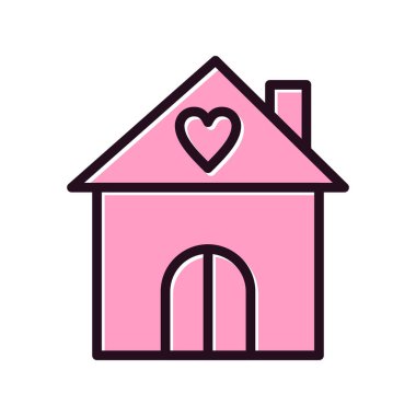 ev vektörü ince çizgi simgesi