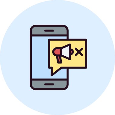 Cep telefonu engelleme simgesi, vektör illüstrasyonu