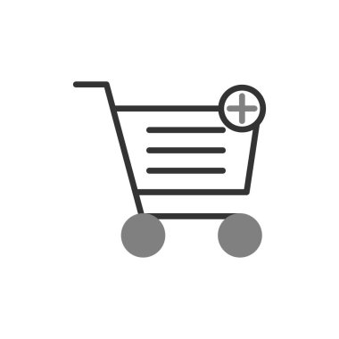 Alışveriş arabası ikon vektör illüstrasyonu