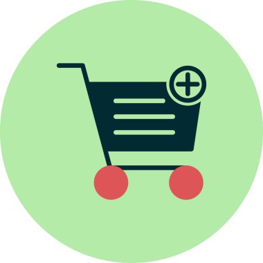 Alışveriş arabası simgesi, vektör illüstrasyonu