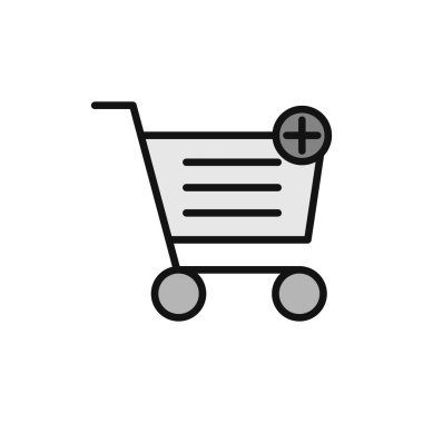 Alışveriş arabası ikon vektör illüstrasyonu