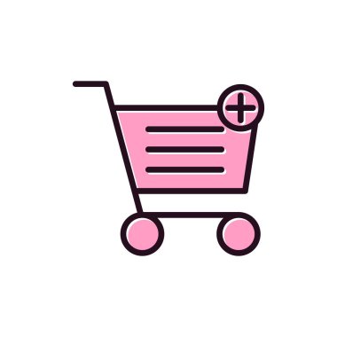 Alışveriş arabası ikon vektör illüstrasyonu