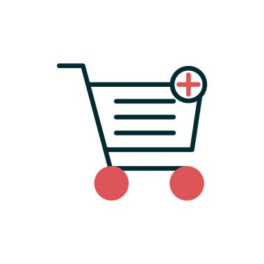 Alışveriş arabası ikon vektör illüstrasyonu