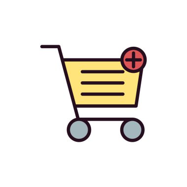 Alışveriş arabası ikon vektör illüstrasyonu