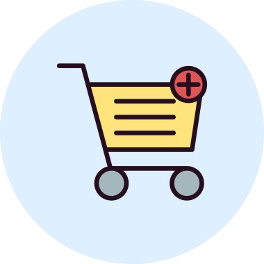 Alışveriş arabası simgesi, vektör illüstrasyonu