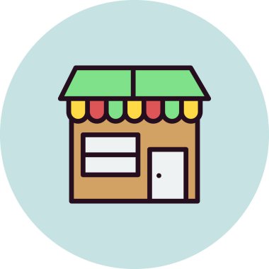 dükkan simgesi vektör illüstrasyonu