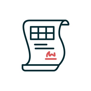 Beyaz arkaplanda izole edilmiş belge simgesi vektörü, şeffaf, ana hat sembolü üzerinde çay işareti logosu kavramı, doğrusal