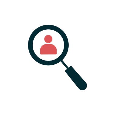 Görev simgesini bul. Düz dizayn. vektör illüstrasyonu.