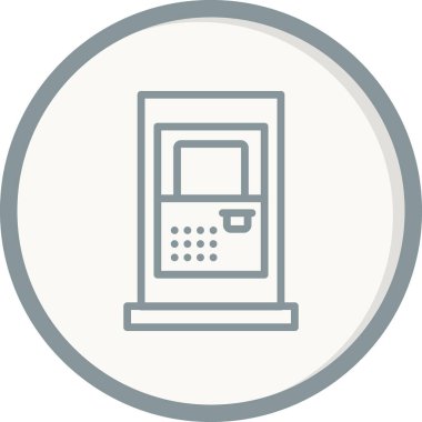 ATM simge vektörü beyaz arkaplanda izole edildi, kredi kartı işareti logosu kavramı 