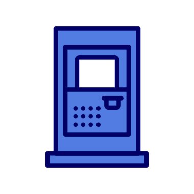 ATM simge vektörü beyaz arkaplanda izole edildi, kredi kartı işareti logosu kavramı 