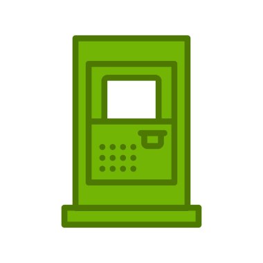 ATM simge vektörü beyaz arkaplanda izole edildi, kredi kartı işareti logosu kavramı 