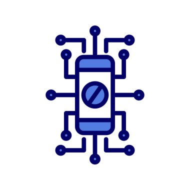 Cep telefonu simgesi, vektör illüstrasyonu