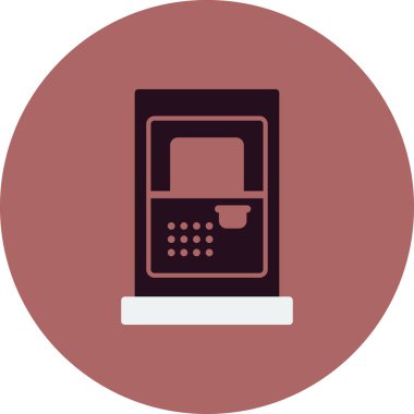 ATM simge vektörü beyaz arkaplanda izole edildi, kredi kartı işareti logosu kavramı 