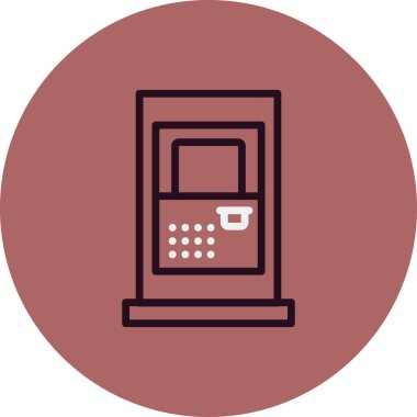 ATM simge vektörü beyaz arkaplanda izole edildi, kredi kartı işareti logosu kavramı 