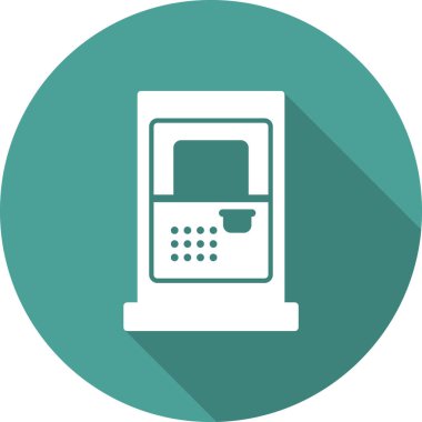 ATM simge vektörü beyaz arkaplanda izole edildi, kredi kartı işareti logosu kavramı 