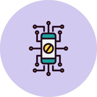 Cep telefonu simgesi, vektör illüstrasyonu