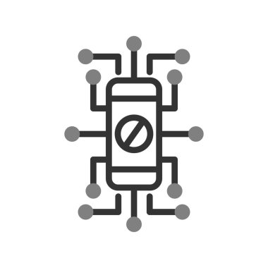 Cep telefonu simgesi, vektör illüstrasyonu