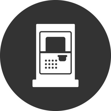 ATM simge vektörü beyaz arkaplanda izole edildi, kredi kartı işareti logosu kavramı 