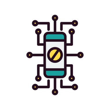 Cep telefonu simgesi, vektör illüstrasyonu