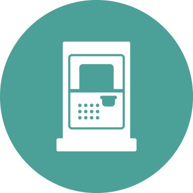 ATM simge vektörü beyaz arkaplanda izole edildi, kredi kartı işareti logosu kavramı 