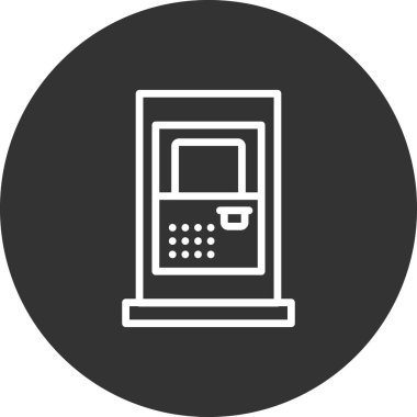 ATM simge vektörü beyaz arkaplanda izole edildi, kredi kartı işareti logosu kavramı 