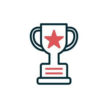 Kupa ödülü kupa ikonu tasarımı, vektör illüstrasyonu