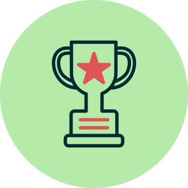 Kupa ödülü kupa ikonu tasarımı, vektör illüstrasyonu