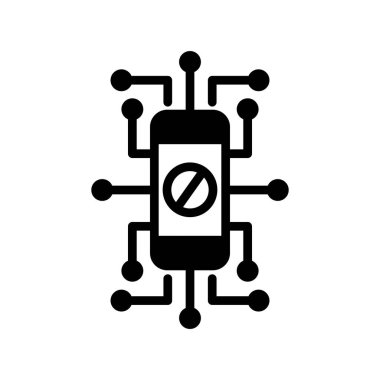 Cep telefonu simgesi, vektör illüstrasyonu