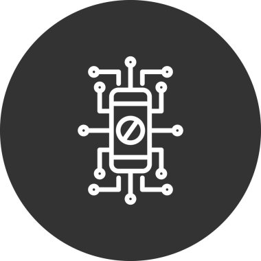 Cep telefonu simgesi, vektör illüstrasyonu