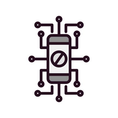 Cep telefonu simgesi, vektör illüstrasyonu