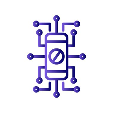 Cep telefonu simgesi, vektör illüstrasyonu