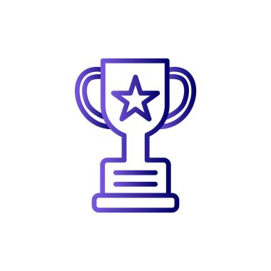 Kupa ikonu vektörü. İnce çizgi işareti. İzole edilmiş kontür sembolü gösterimi