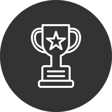 Kupa ödülü kupa ikonu tasarımı, vektör illüstrasyonu