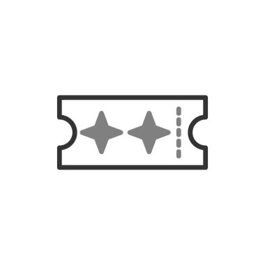 bilet ikonu vektör illüstrasyonu