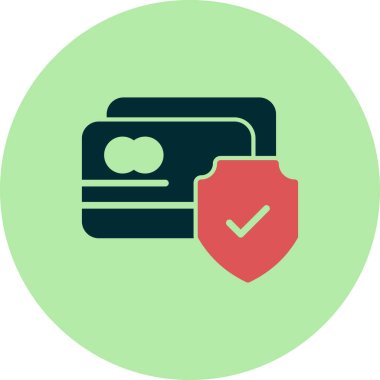 Kart koruma simgesi, vektör illüstrasyonu